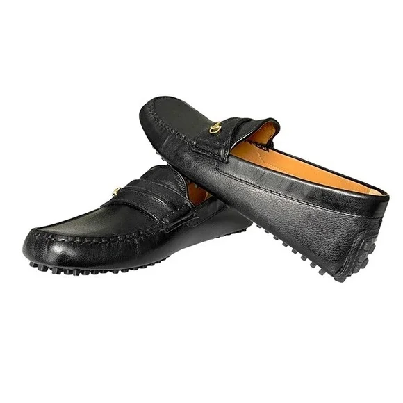 Gucci Mens Black Leather Quentin Moccasin, 752621, Gucci Size UK 6.5 - Picture 9 of 12